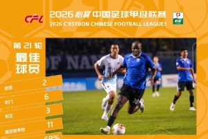 官方揭晓：穆谢奎与米尔扎提·艾力荣获中甲第21、22轮最佳殊荣