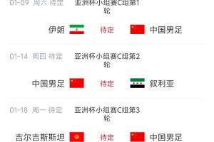 亚洲杯激战在即，国足迎战伊朗居次席，叙利亚位列第十二，吉尔吉斯斯坦排名十九